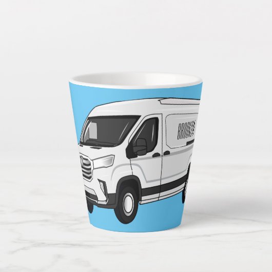 Tasse Latte Illustration du fourgon de livraison (Devant)