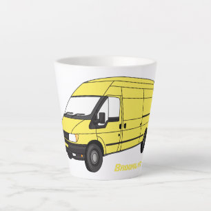 Tasse Latte Illustration du fourgonnette de livraison