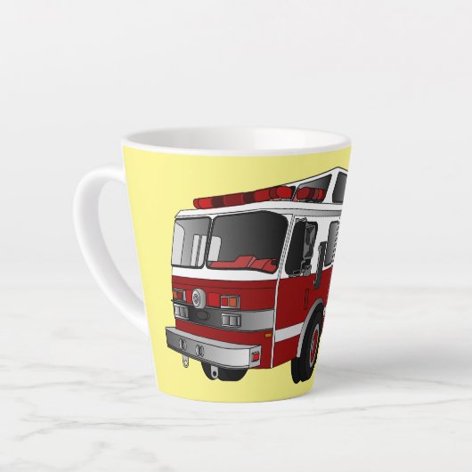 Tasse Latte Illustration du moteur à incendie (Angle gauche)