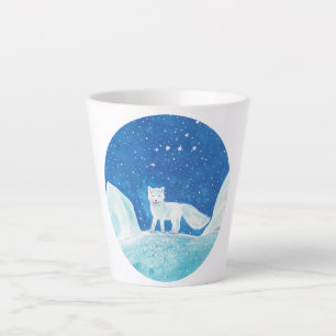 Tasse Latte Illustration du Petit Renard arctique (Vulpes lago