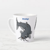 Tasse Latte Illustration du poisson-chat mignon (Angle gauche)