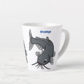 Tasse Latte Illustration du poisson-chat mignon (Angle droit)