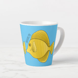Tasse Latte Illustration du poisson-tang jaune