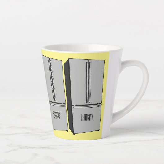 Tasse Latte Illustration du réfrigérateur de porte française (Droite)