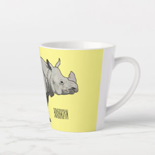 Tasse Latte Illustration du rhinocéros de Javan