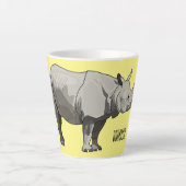 Tasse Latte Illustration du rhinocéros de Javan (Devant)