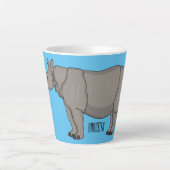 Tasse Latte Illustration du rhinocéros de Javan (Devant)