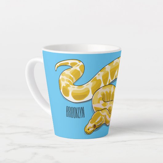 Tasse Latte Illustration du serpent python birman (Angle gauche)