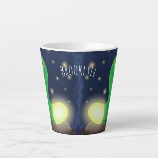 Tasse Latte Illustration du ver vert mou (Devant)