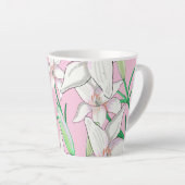 Tasse Latte Illustration d'un Arrière - plan rose (Angle droit)