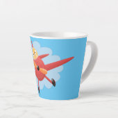 Tasse Latte Illustration d'un avion rouge volant mignon (Angle droit)