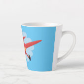 Tasse Latte Illustration d'un avion rouge volant mignon (Droite)
