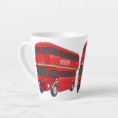 Tasse Latte Illustration d'un bus à deux étages (Angle gauche)