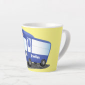 Tasse Latte Illustration d'un bus moderne bleu mignon (Angle droit)