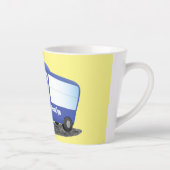 Tasse Latte Illustration d'un bus moderne bleu mignon (Droite)