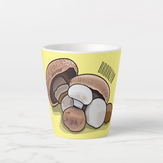 Tasse Latte Illustration d'un champignon (Devant)