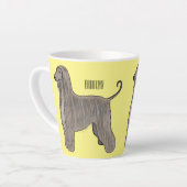 Tasse Latte Illustration d'un chien hound afghan (Angle gauche)