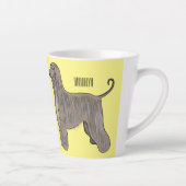 Tasse Latte Illustration d'un chien hound afghan (Droite)