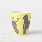 Tasse Latte Illustration d'un chien hound afghan (Devant)