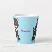 Tasse Latte Illustration d'un diable de Tasmanie affamé (Devant)