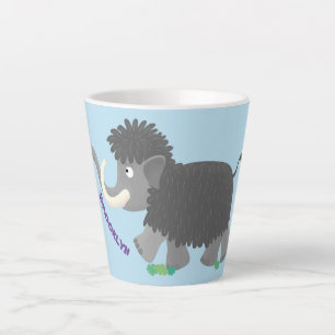 Tasse Latte Illustration d'un mammouth laineux mou