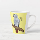 Tasse Latte Illustration d'un perroquet gris en Afrique (Droite)