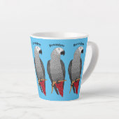 Tasse Latte Illustration d'un perroquet gris en Afrique (Angle droit)