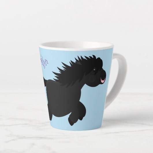 Tasse Latte Illustration d'un poney de Shetland mignon (Angle droit)