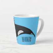 Tasse Latte Illustration d'une baleine tueuse (Angle droit)