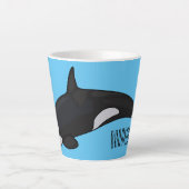 Tasse Latte Illustration d'une baleine tueuse (Devant)