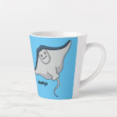 Tasse Latte Illustration d'une caricature de poisson stingray (Droite)