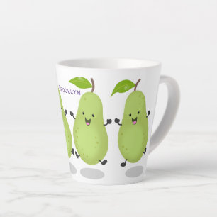Tasse Latte Illustration d'une paire de poires mignonne