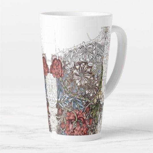 Tasse Latte Illustration florale élégante de William Morris (Angle droit)
