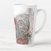 Tasse Latte Illustration florale élégante de William Morris (Droite)