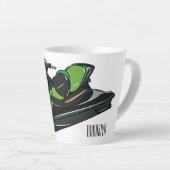 Tasse Latte Illustration Jet ski (Angle droit)