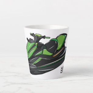 Tasse Latte Illustration Jet ski