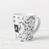 Tasse Latte Illustration moderne de la chute noire et blanche  (Angle droit)