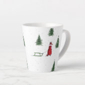 Tasse Latte Illustration Noël hiver neige renard (Angle droit)