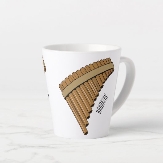 Tasse Latte Illustration Pan flûte / panpipes (Angle droit)