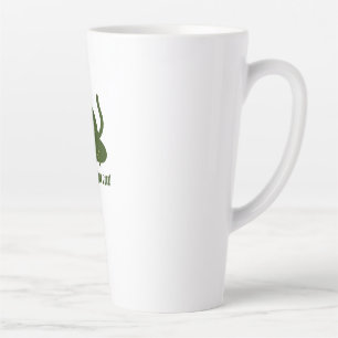 Tasse Latte Illustration Rétro Yoga Chat Calme Zen