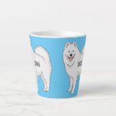 Tasse Latte Illustration Samoyed dog (Devant)