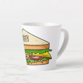 Tasse Latte Illustration Sandwich (Angle droit)