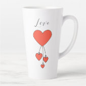 Tasse Latte Illustration simple avec coeur écarlate Amour (Droite)