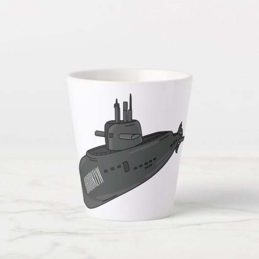Tasse Latte Illustration sous-marine (Devant)