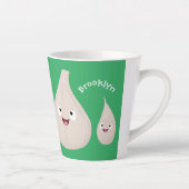 Tasse Latte Illustration végétale de caricature à l'ail mignon (Droite)