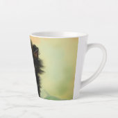 Tasse Latte Illustration vintage de Kitten noir (Droite)
