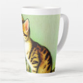 Tasse Latte Illustration vintage Tabby Cat (Angle droit)