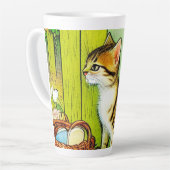 Tasse Latte Illustration vintage Tabby Cat (Angle gauche)