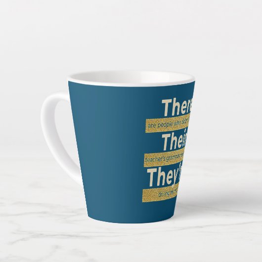 Tasse Latte Ils sont pas anglais Grammar Funny (Angle gauche)