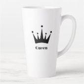 Tasse Latte Image Couronne couleur noire du texte Queen person (Droite)